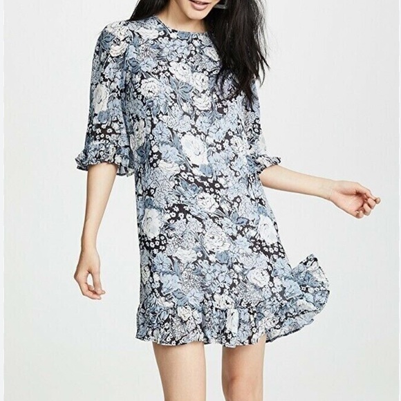 GANNI Printed Georgette Mini Dress - Picture 5 of 6